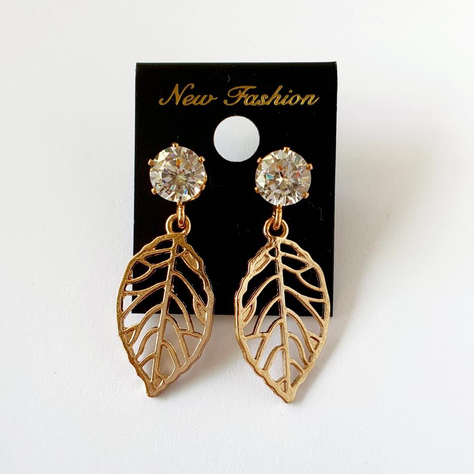 골드 나뭇잎 귀걸이 / 패션 이어링
