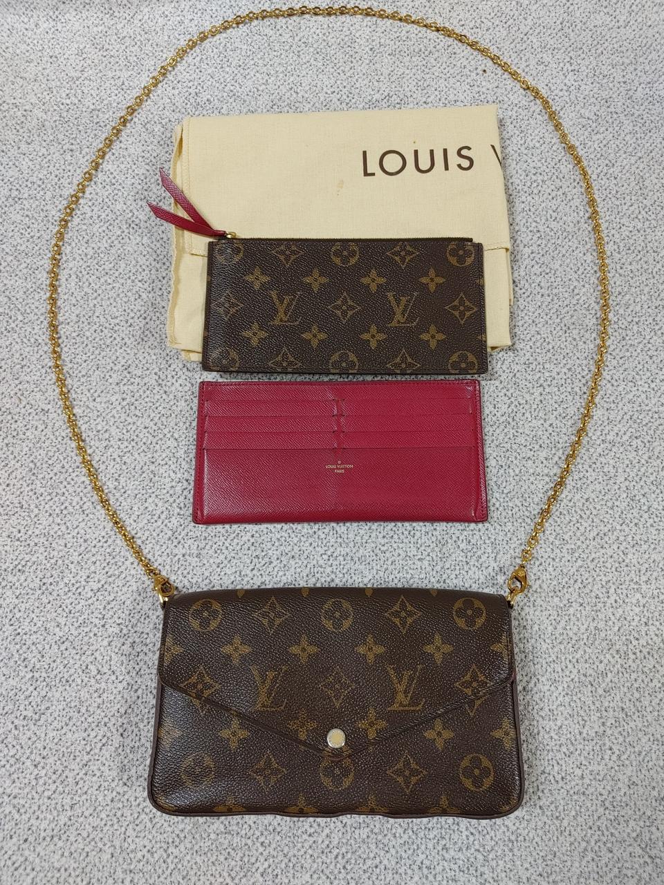 정품 루이비통 포쉐트 펠리시 체인 크로스백 클러치백