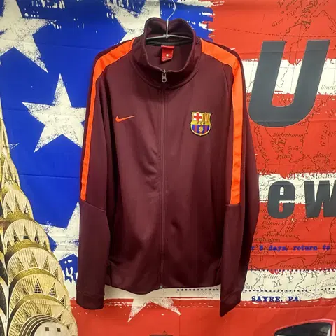 s급 나이키 바르셀로나 와인색 오버핏져지트랙탑 L100