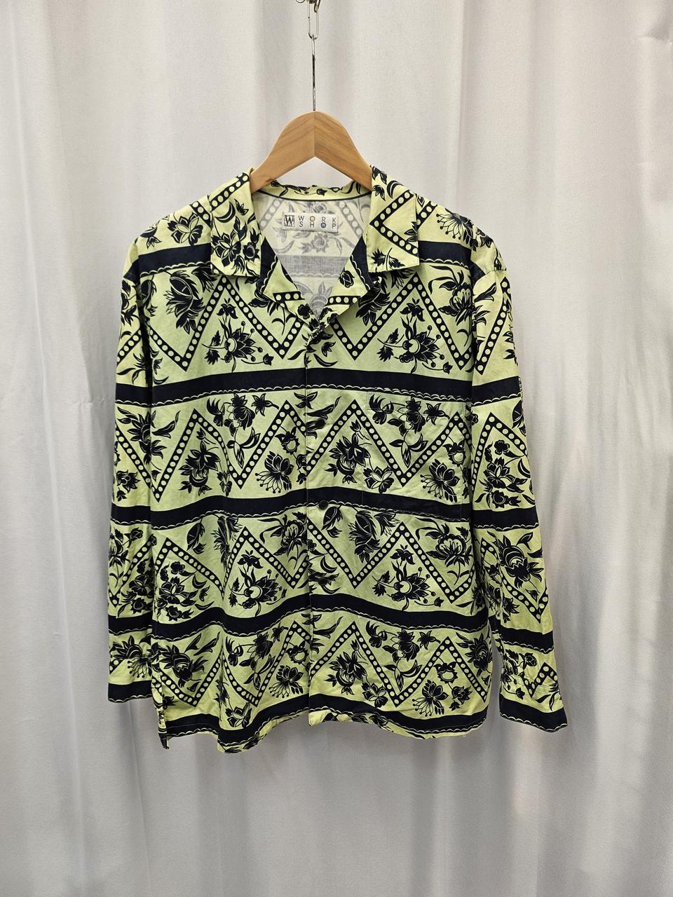 요지야마모토 WORKSHOP 플라워 패턴 셔츠 M