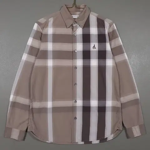 M) 빈폴 브라운 옴브레 톤온톤 빅헤릿 체크셔츠 남방 버버리 노바체크