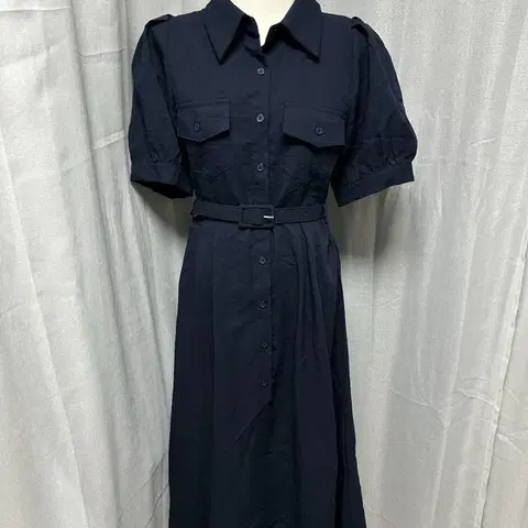 네이비 반팔 롱원피스