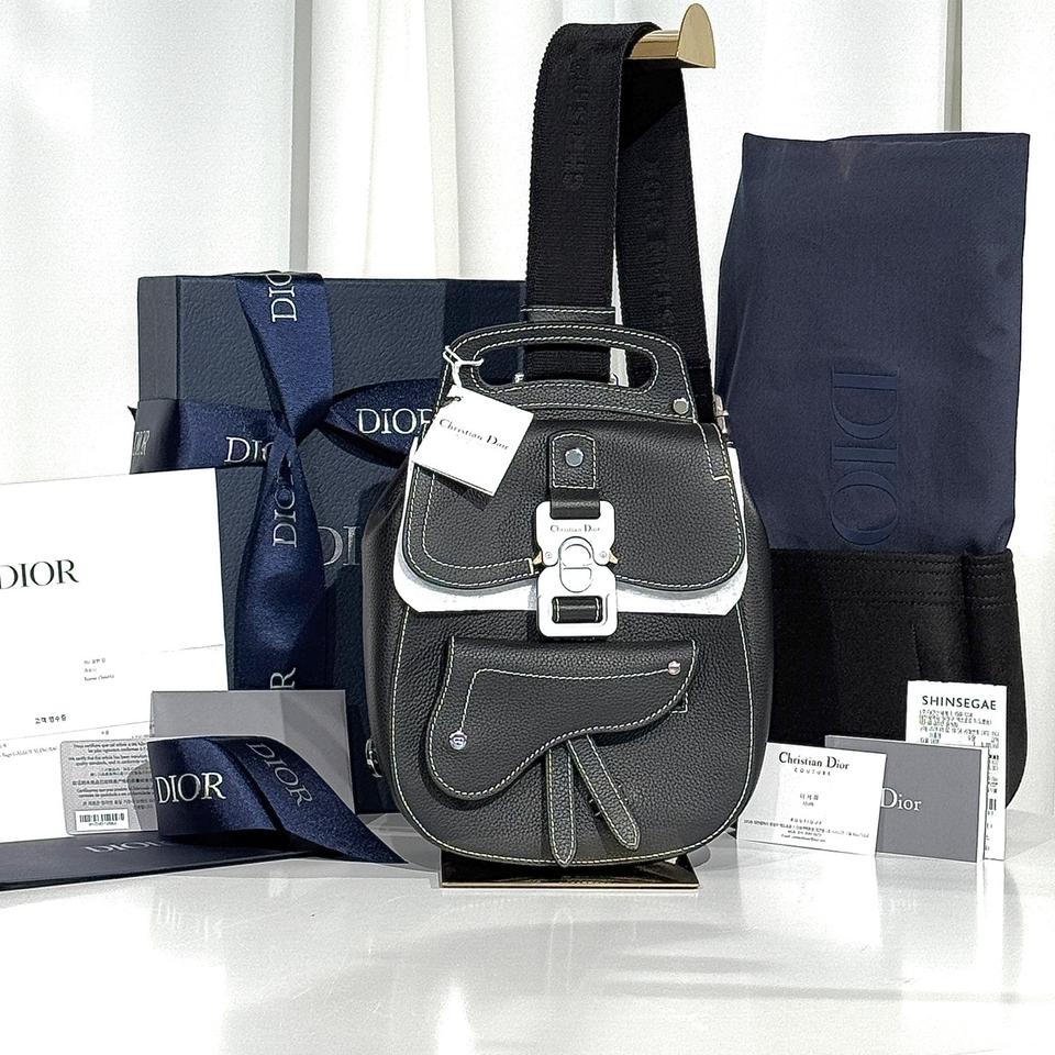 [새상품급,풀구성]디올 갤럽 슬링백 그레인 스킨 블랙 크로스백