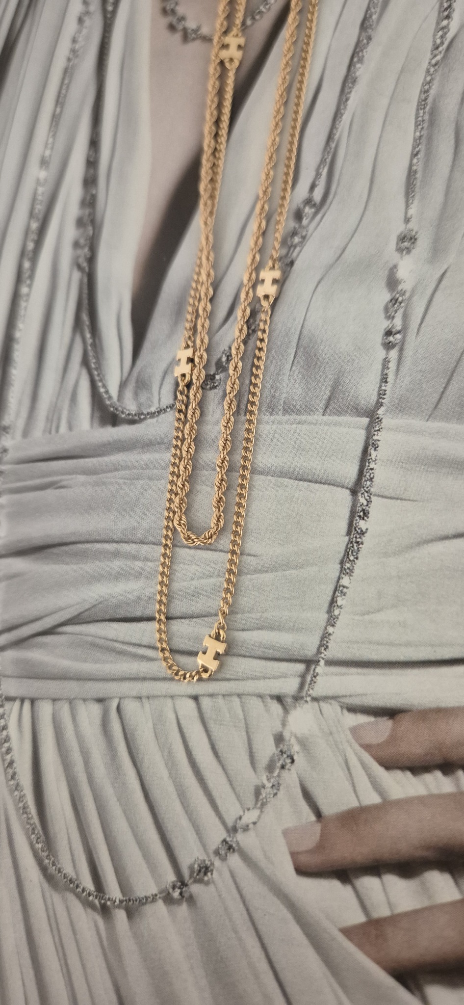 18k 이쁜 두줄 목걸이