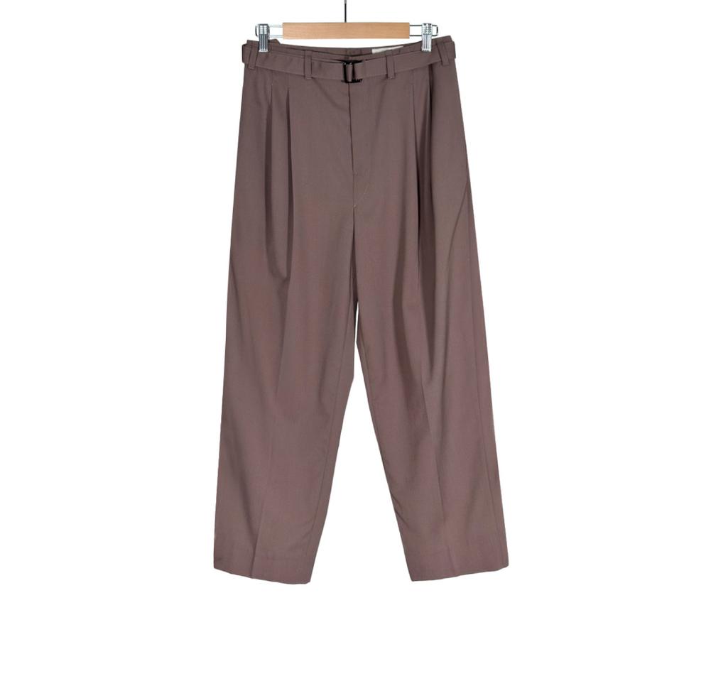 [S] 르메르 남성 벨티드 울 플랫 트라우저 슬랙스 팬츠 브라운