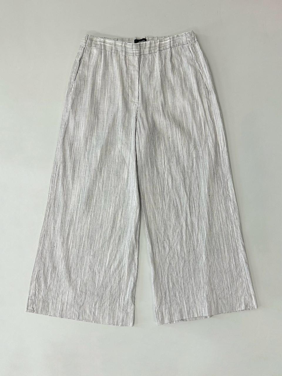 띠어리 린넨 스트라이프 와이드팬츠