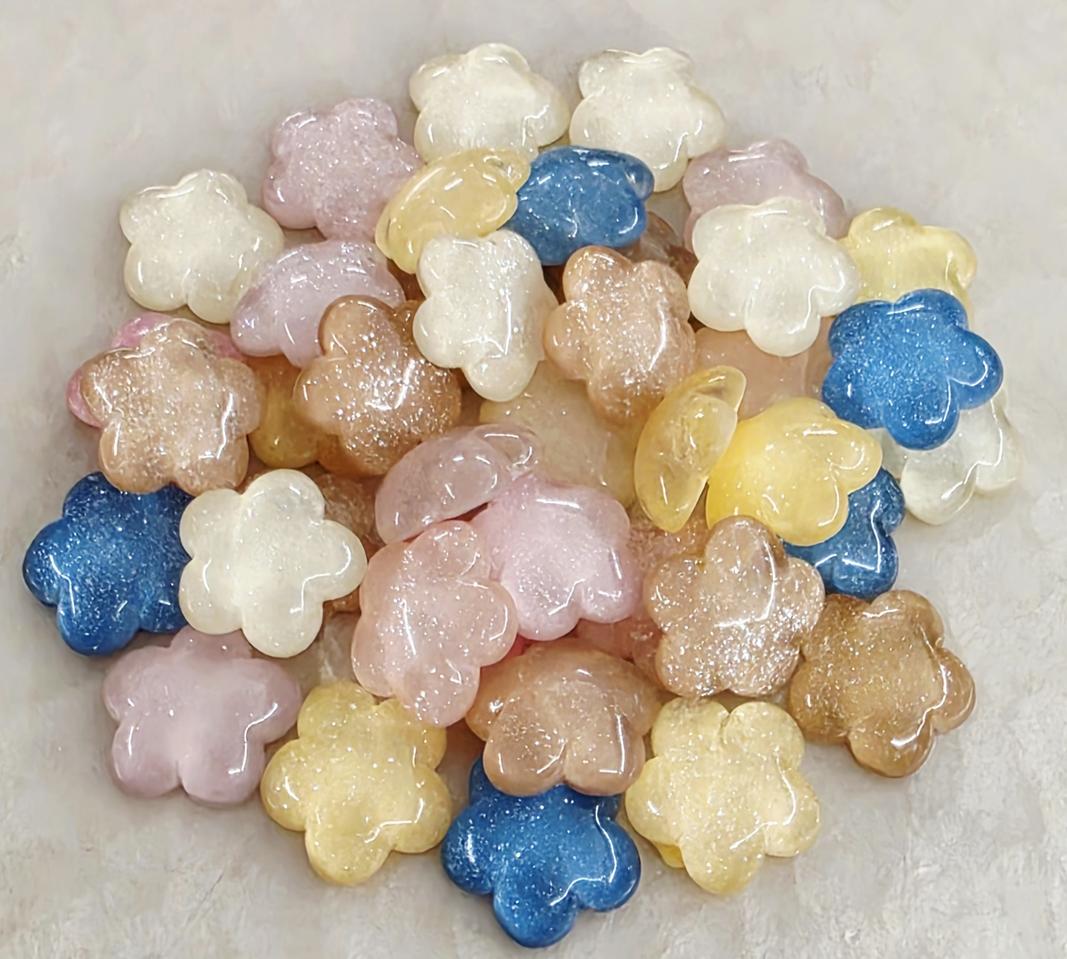 파츠 반짝이꽃 7색 40개 일괄