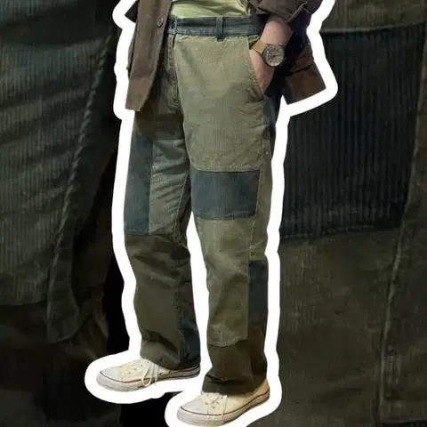 엑스톤즈 XTONZ 빔즈맛 코듀로이 패치 골덴바지 M