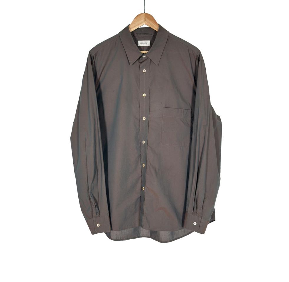 [M] 르메르 남성 스트레이트 카라 코튼 레귤러 셔츠 브라운