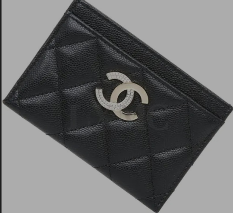 샤넬 캐비어 카드지갑 큐빅 cc로고