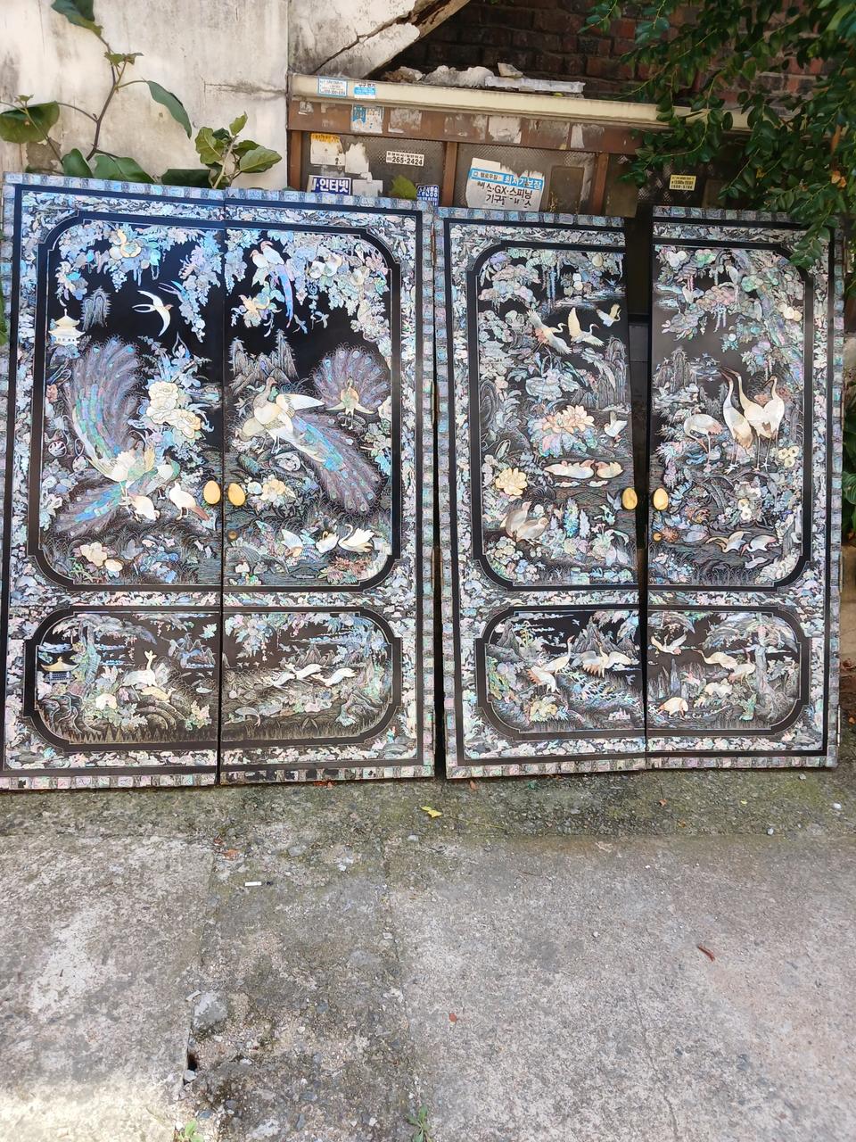 자개 장롱 문짝 4개