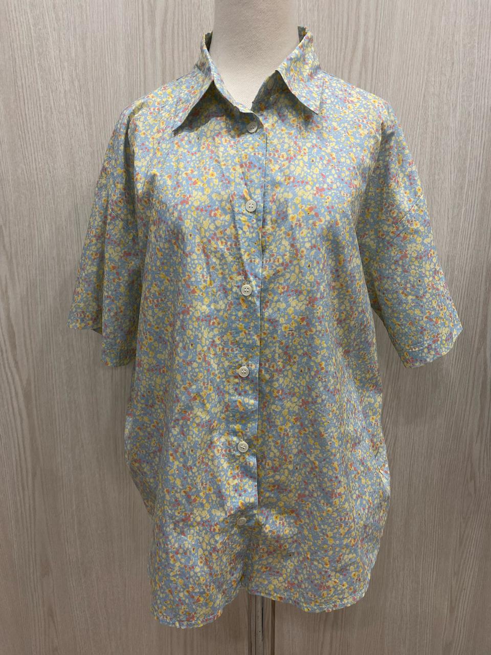 55-66 반팔 도트 물감 셔츠