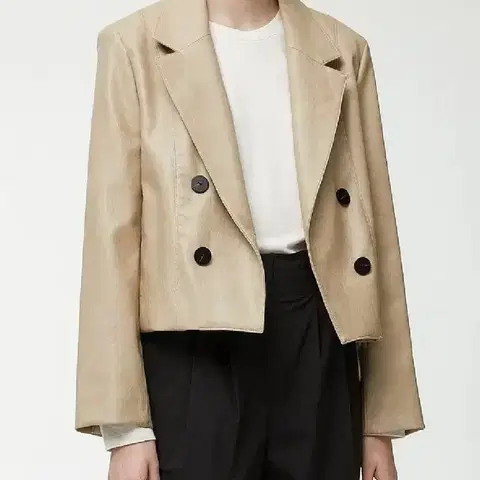 VOV 보브 22'SS 페이크 레더 더블 자켓 55사이즈