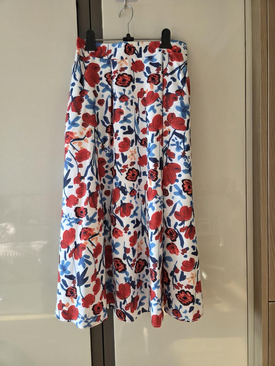 플라워 밴딩 롱 스커트