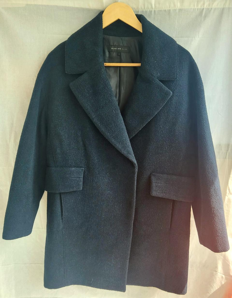 올리브데올리브 울 모직 코트 여성용