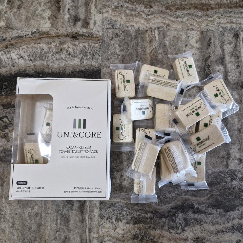 유니앤코어 압축타올 (대나무) 30장