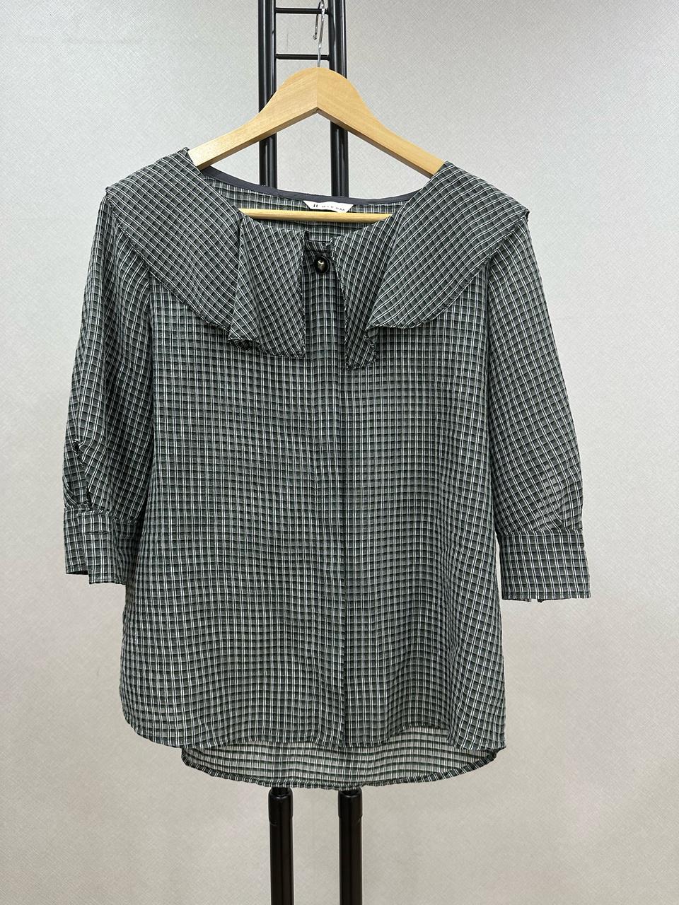잇미샤 체크 블라우스