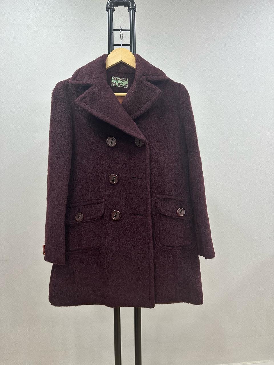 베네통 버건디 반코트