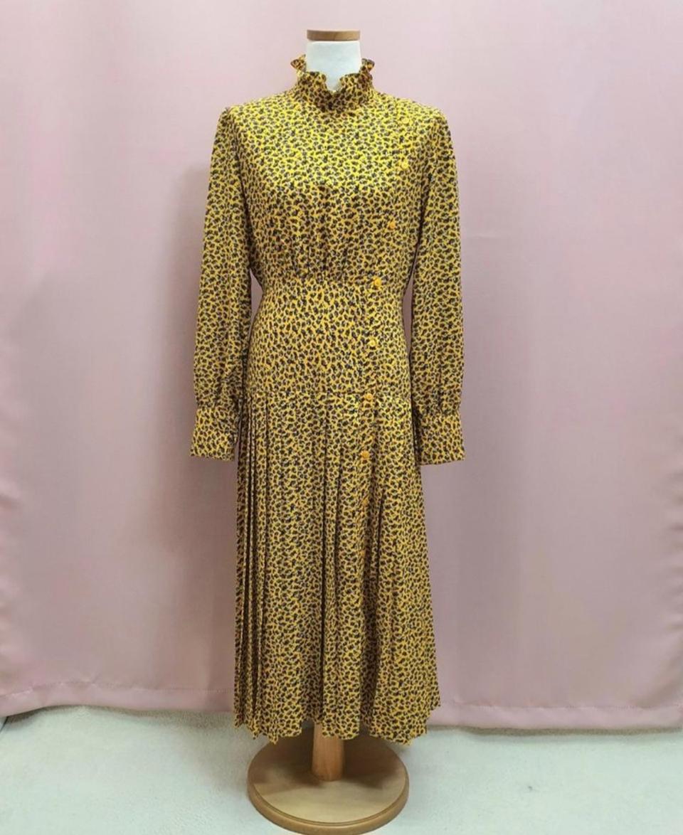 임블리 잔꽃 옆단추 롱원피스