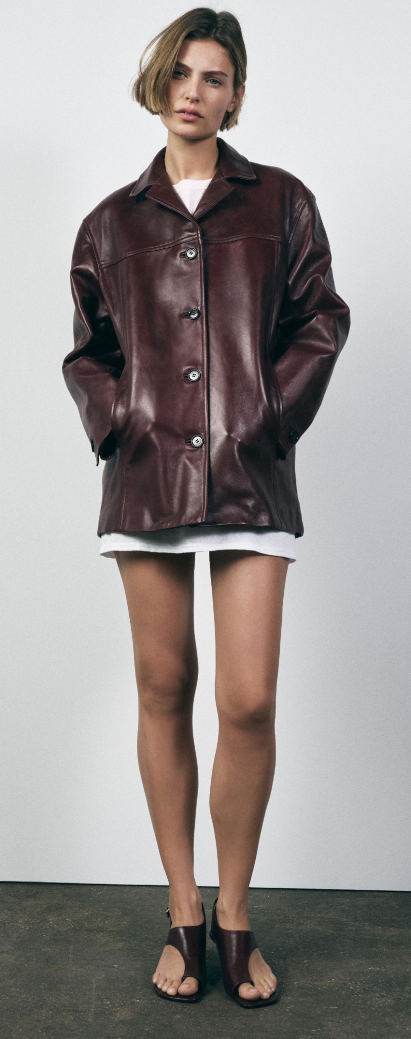 새상품) 자라 리얼 레더 재킷 ZW COLLECTION