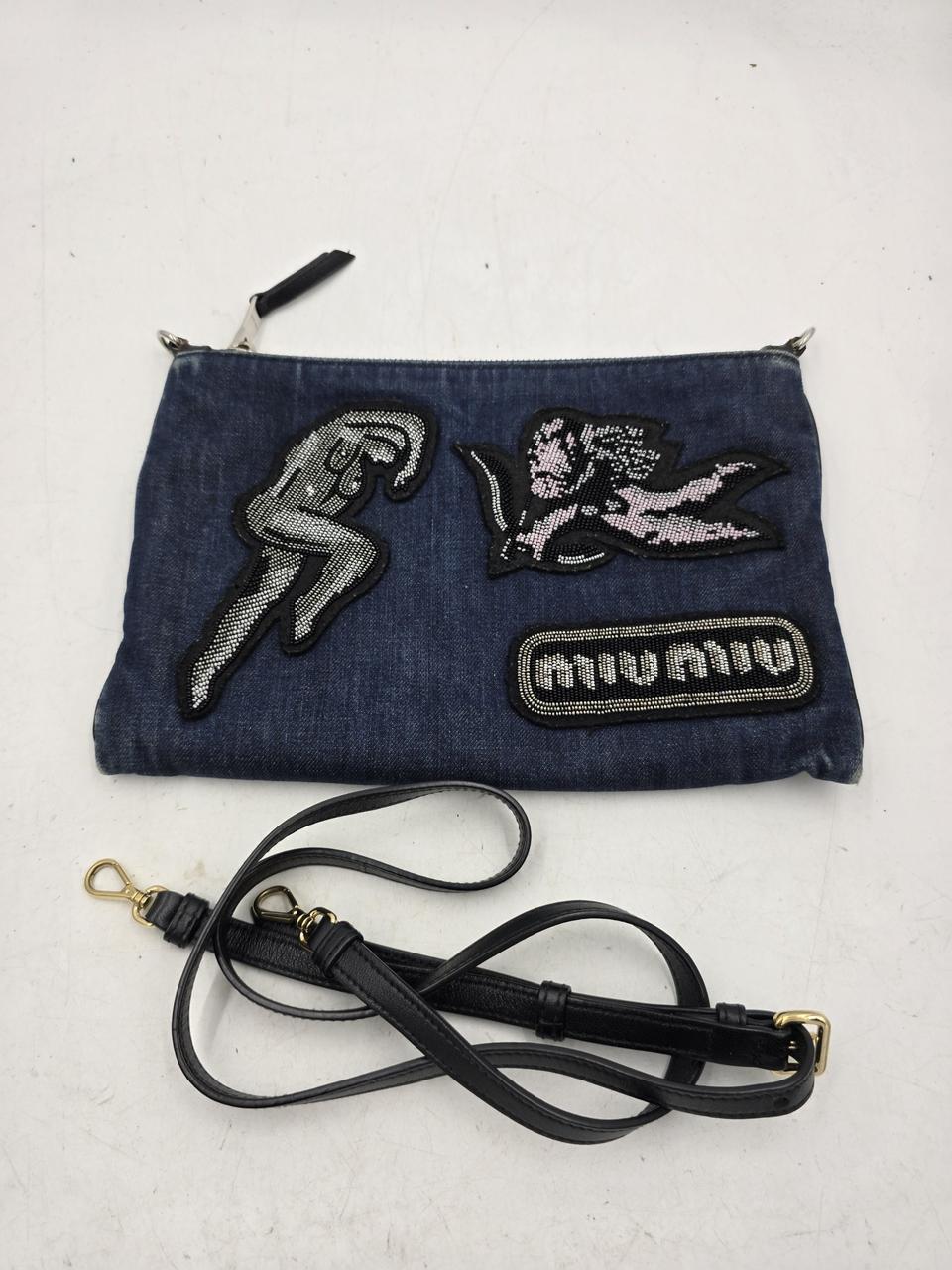 미우미우 (Miu Miu) 데님클러치겸 크로스백