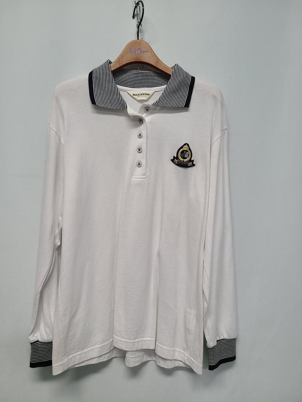 블랙앤화이트 여성 골프 긴팔티 L