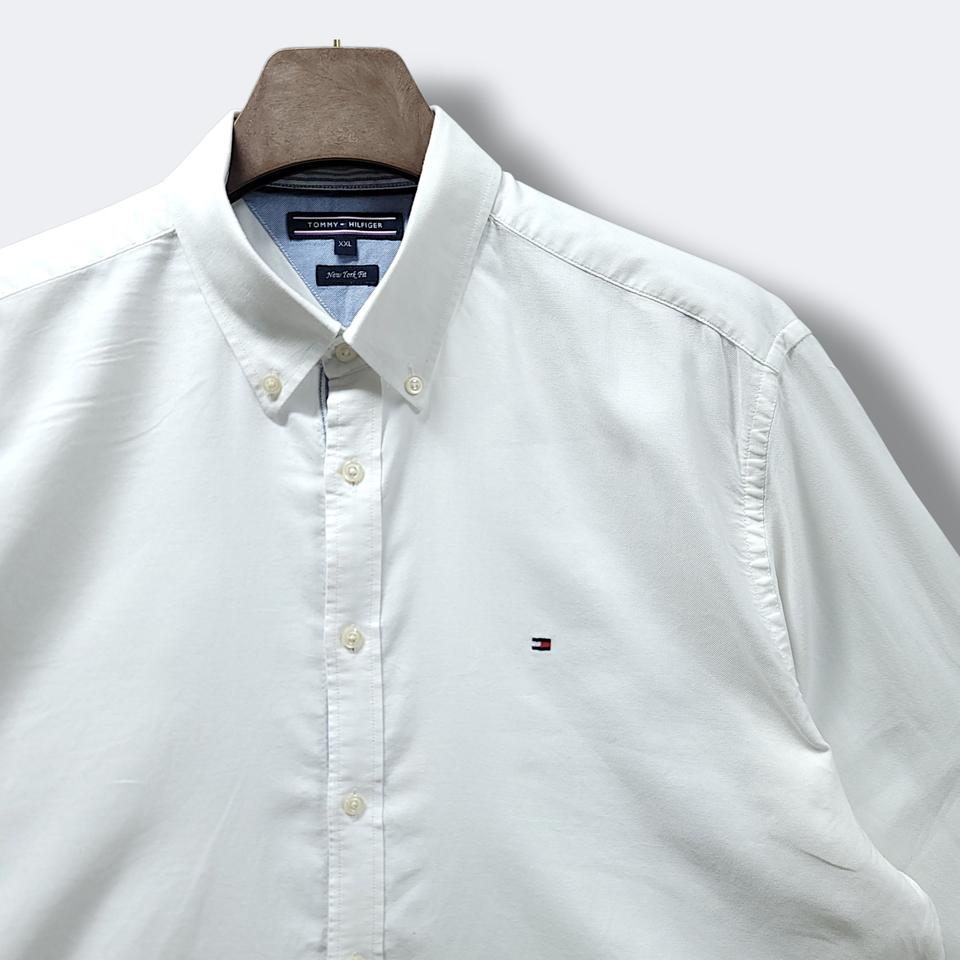 [2XL] 타미힐피거 화이트 코튼 뉴욕핏 긴팔셔츠