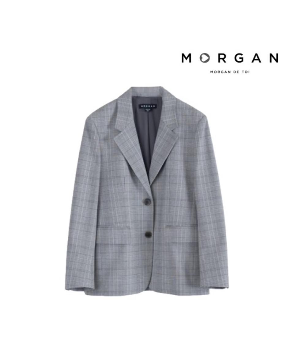 모르간 테일러드 체크자켓. 44. 새상품. 55가맞음