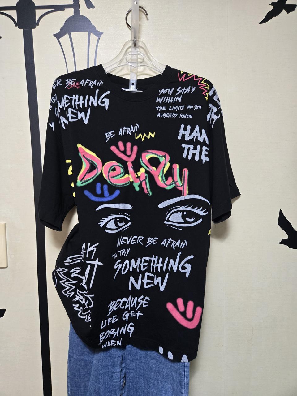 100~105사쥬 남성영문글꼴면반팔티