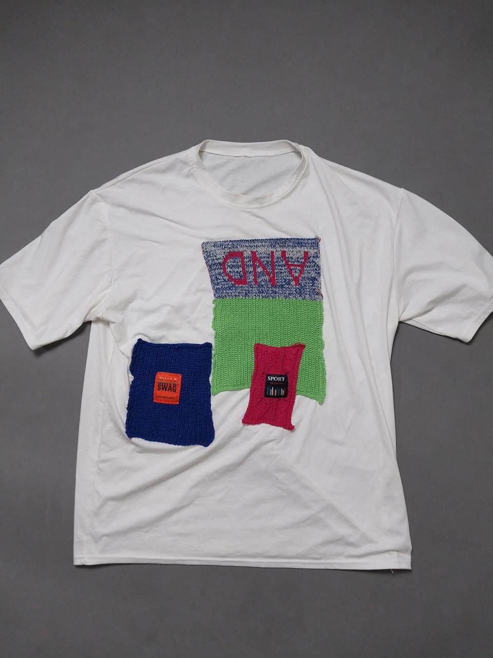 [프리] 스웩 니트패치 반팔 티셔츠