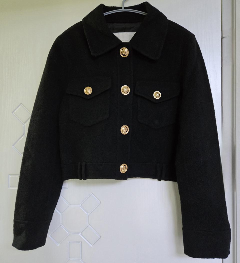 (JULL-LOG).줄로그. 울 크롭 자켓