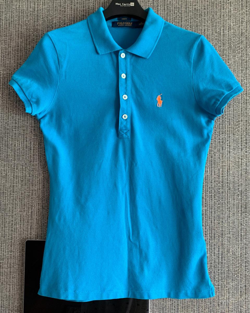 폴로 골프 랄프로렌 여성 폴로 셔츠 슬림핏 반팔 카라티 블루 M사이즈