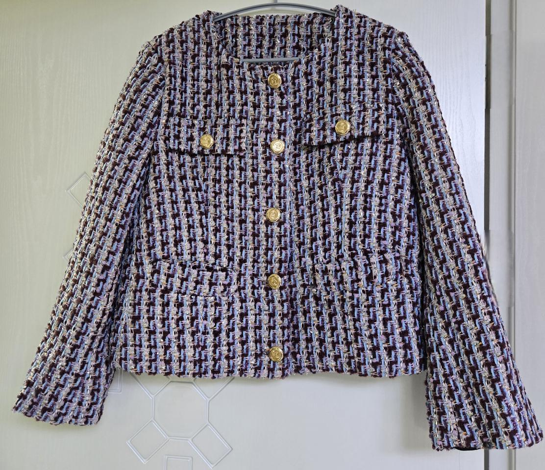 (새상품) 트위드 패딩 자켓.55~66