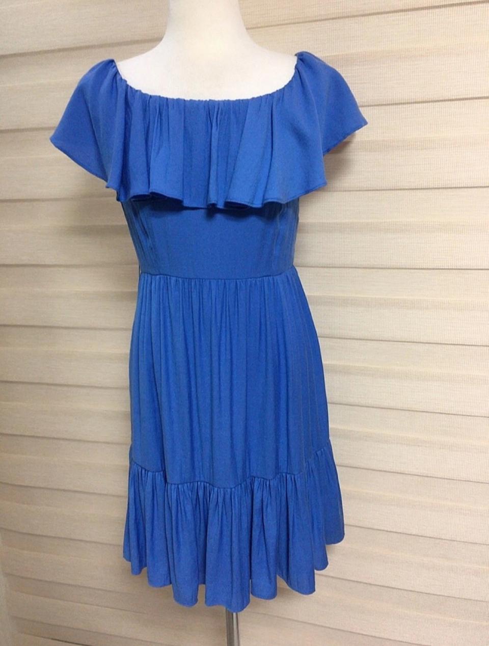 블루 프릴 원피스