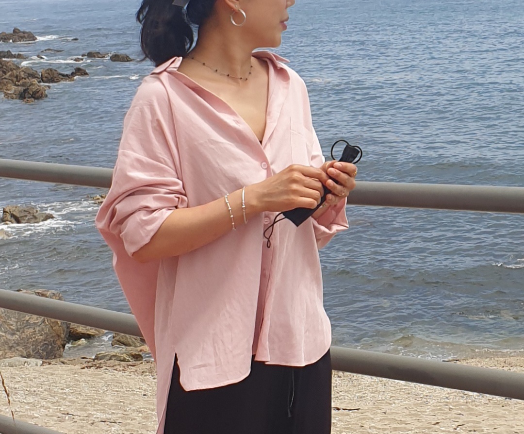 루즈핏 언발 셔츠