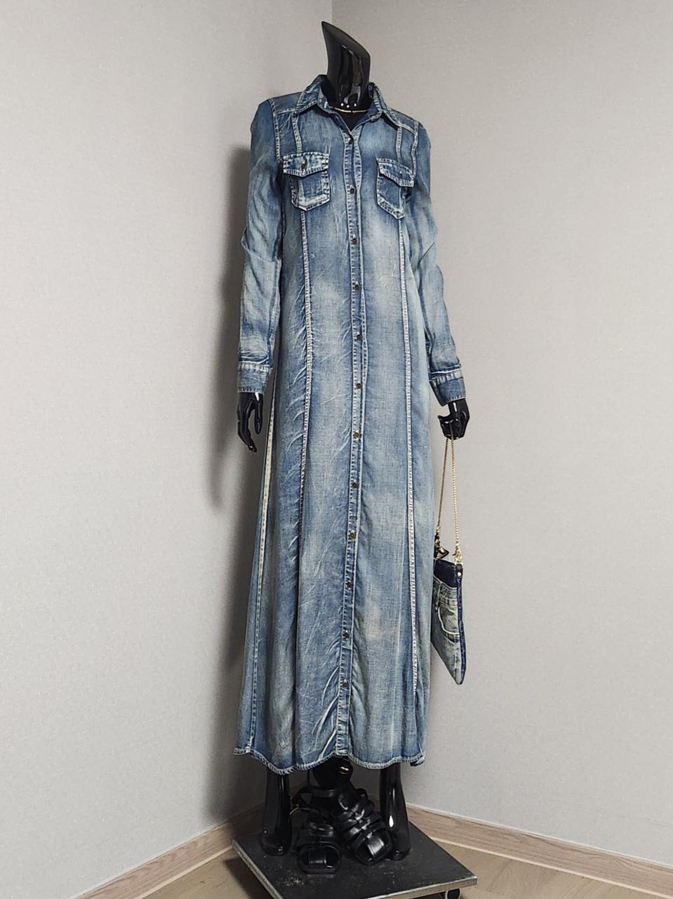 텐셀데님 맥시 오픈형원피스