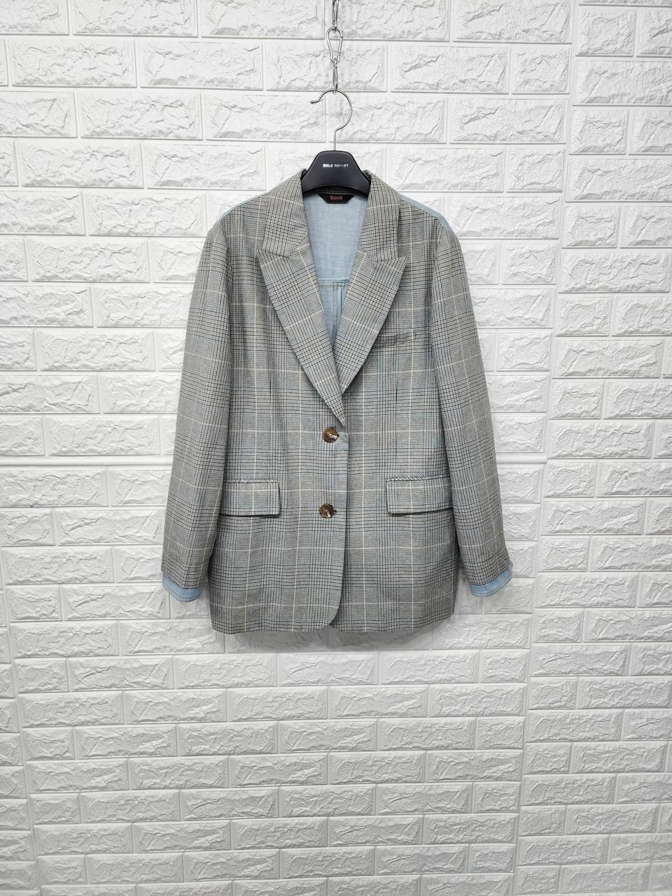 SOOS 체크 면청자켓 90(구66)