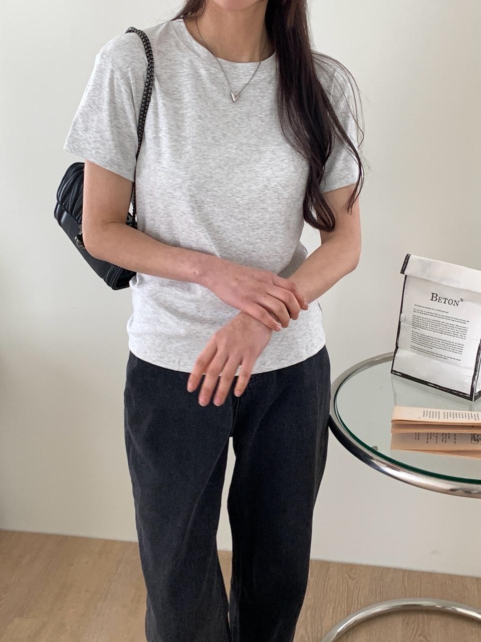 쫀쫀 텐션 반팔티 팔뚝삭제 실켓면 반팔티