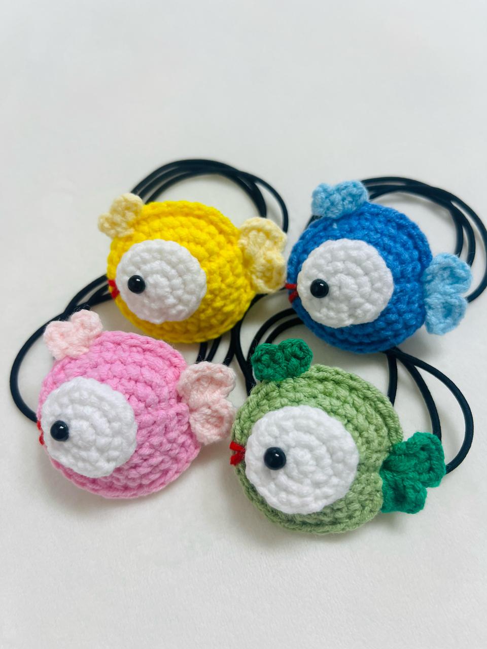 손뜨개 물고기머리끈