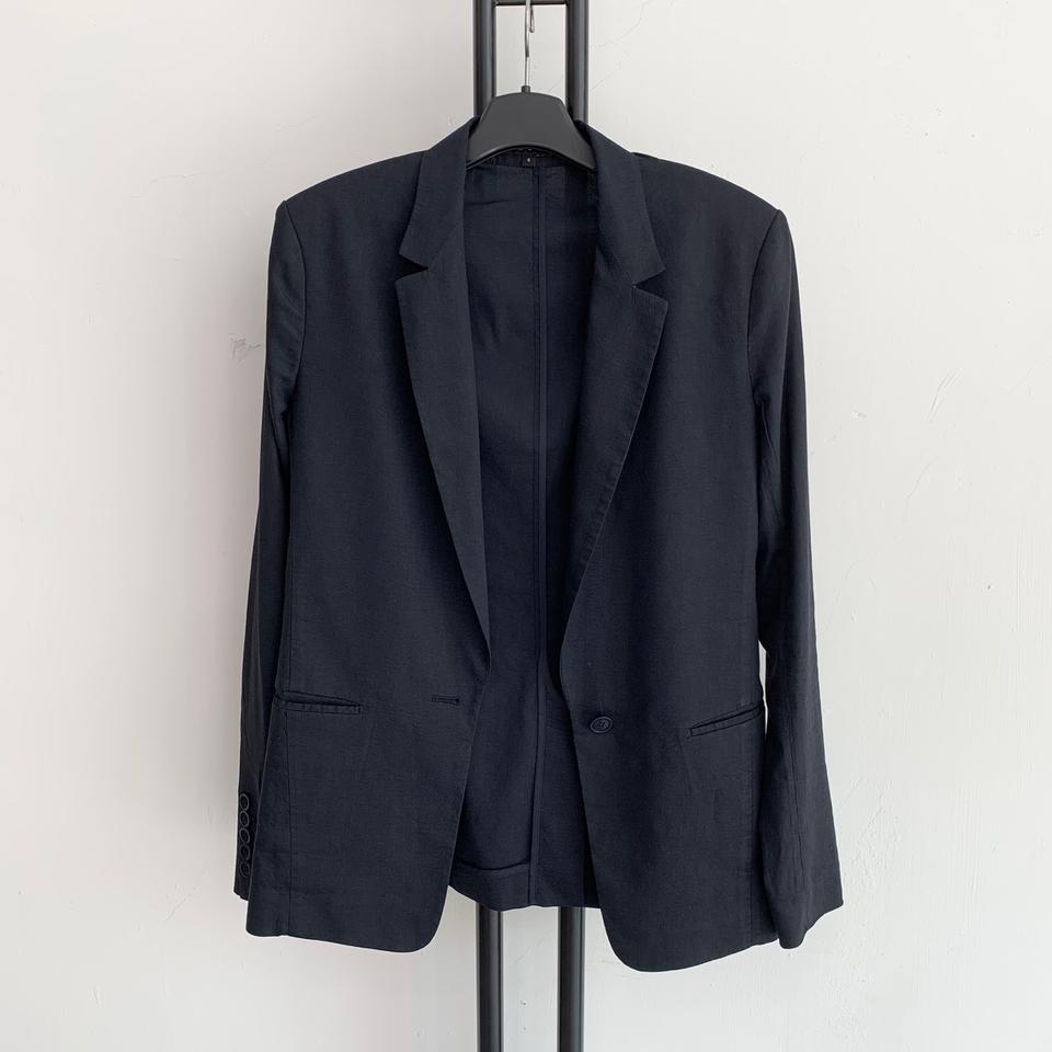 정품 띠어리 theory 린넨 자켓 딥네이비
