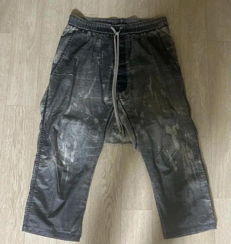 릭오웬스 17ss 다크쉐도우 로우 크러치 코티드 크롭 배기 팬츠 30