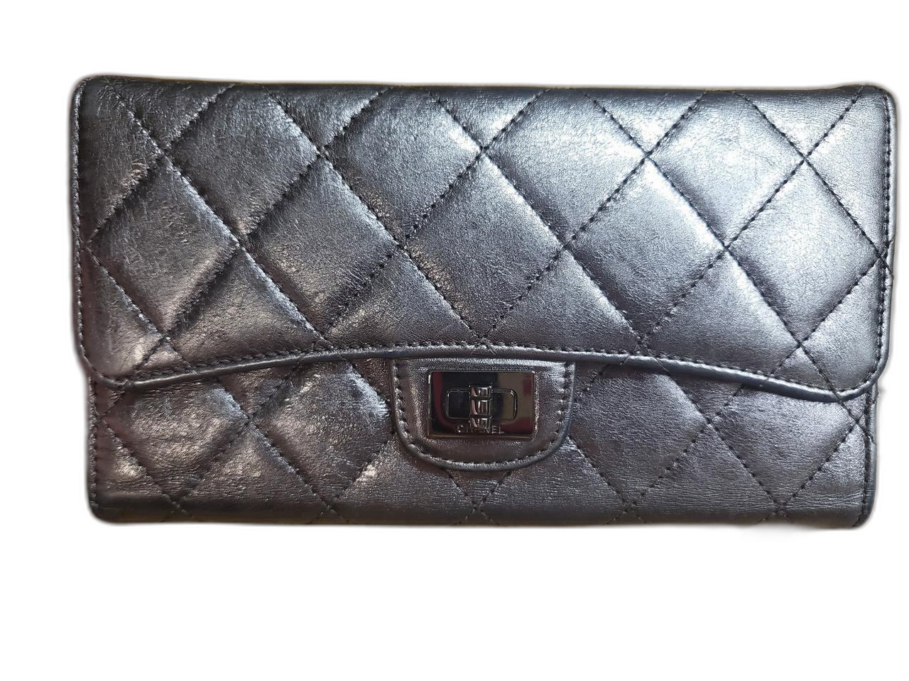 샤넬 (정품)실버똑딱이장지갑