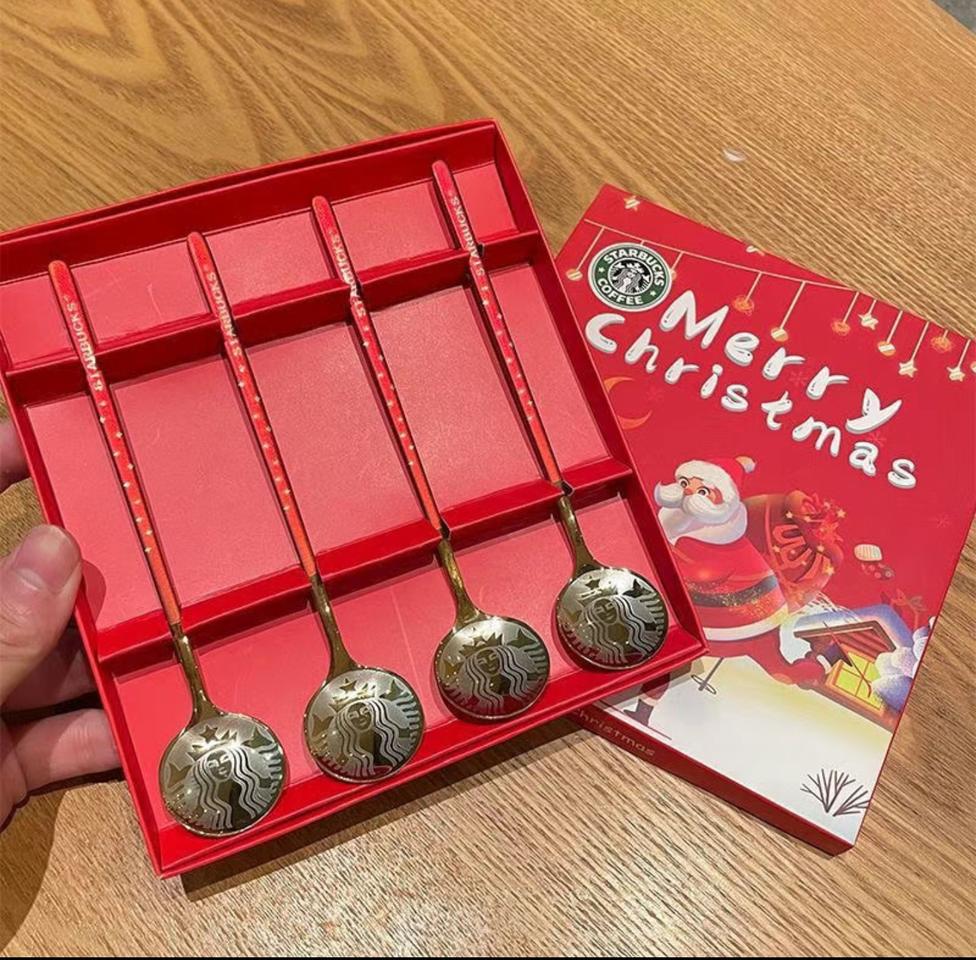 스타벅스 크리스마스 커피&디저트 스푼4p세트(새상품)