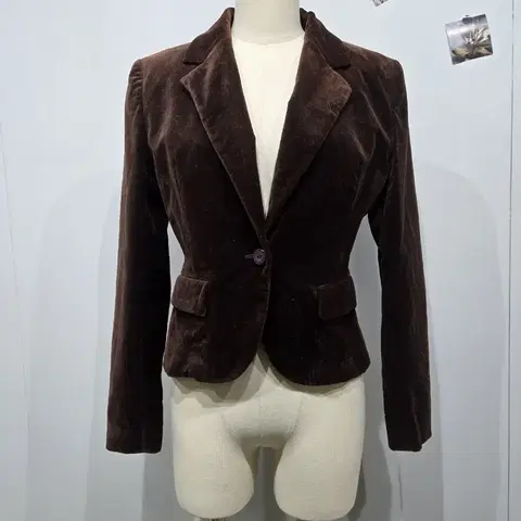 꾸레쥬 벨벳 브라운 여성 자켓 블레이저