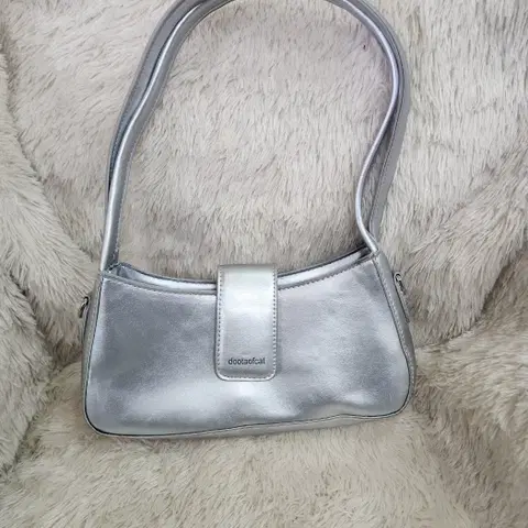 여성 스퀘어 사각 실버 숄더백/바게트백