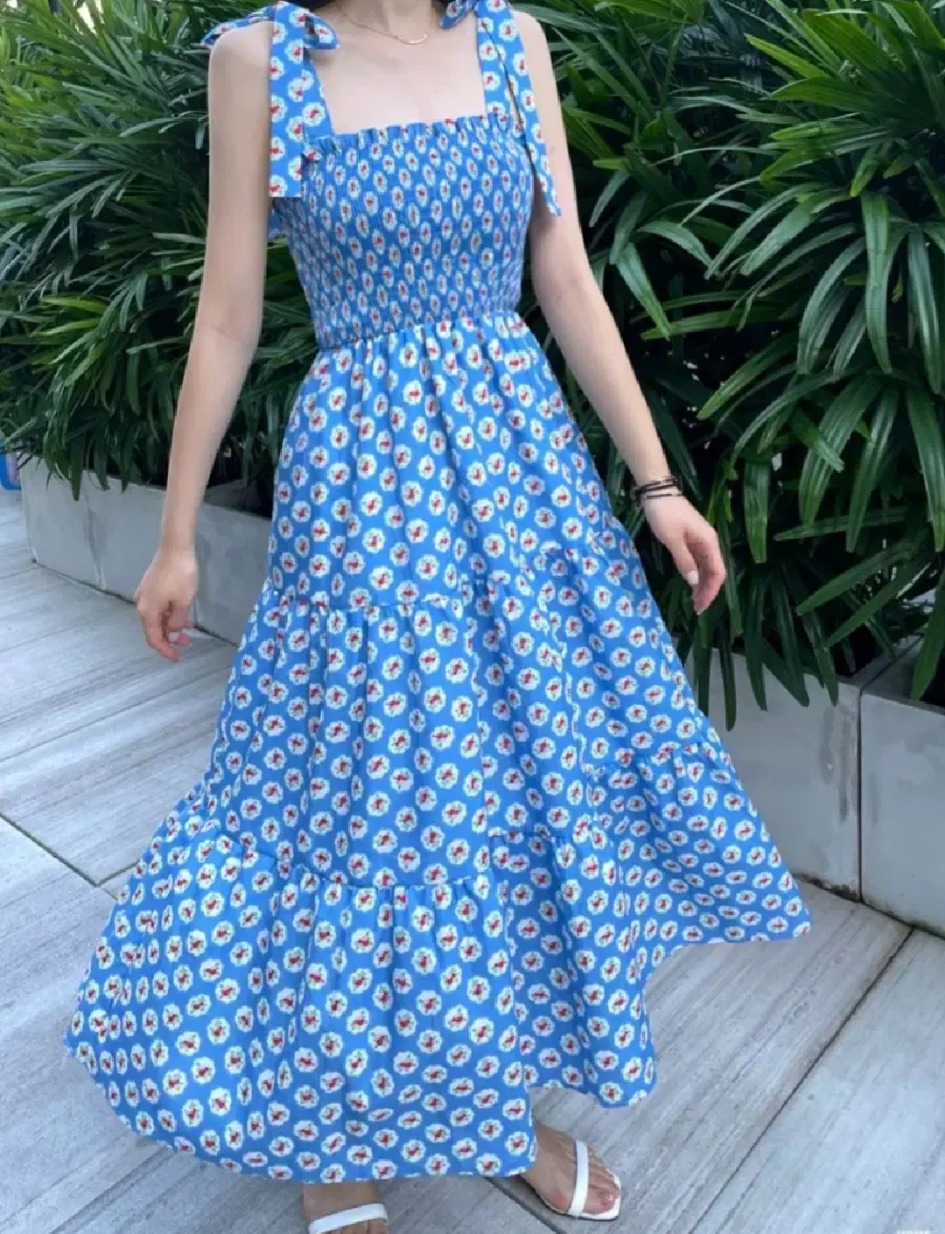 마이미미 휴양지 스모크 나시 롱원피스