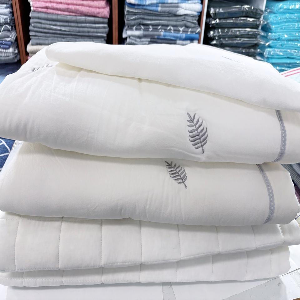 <화이트,그레이>슈퍼싱글, 더블 국내산 40수 낙엽자수 워싱 면 이불세트