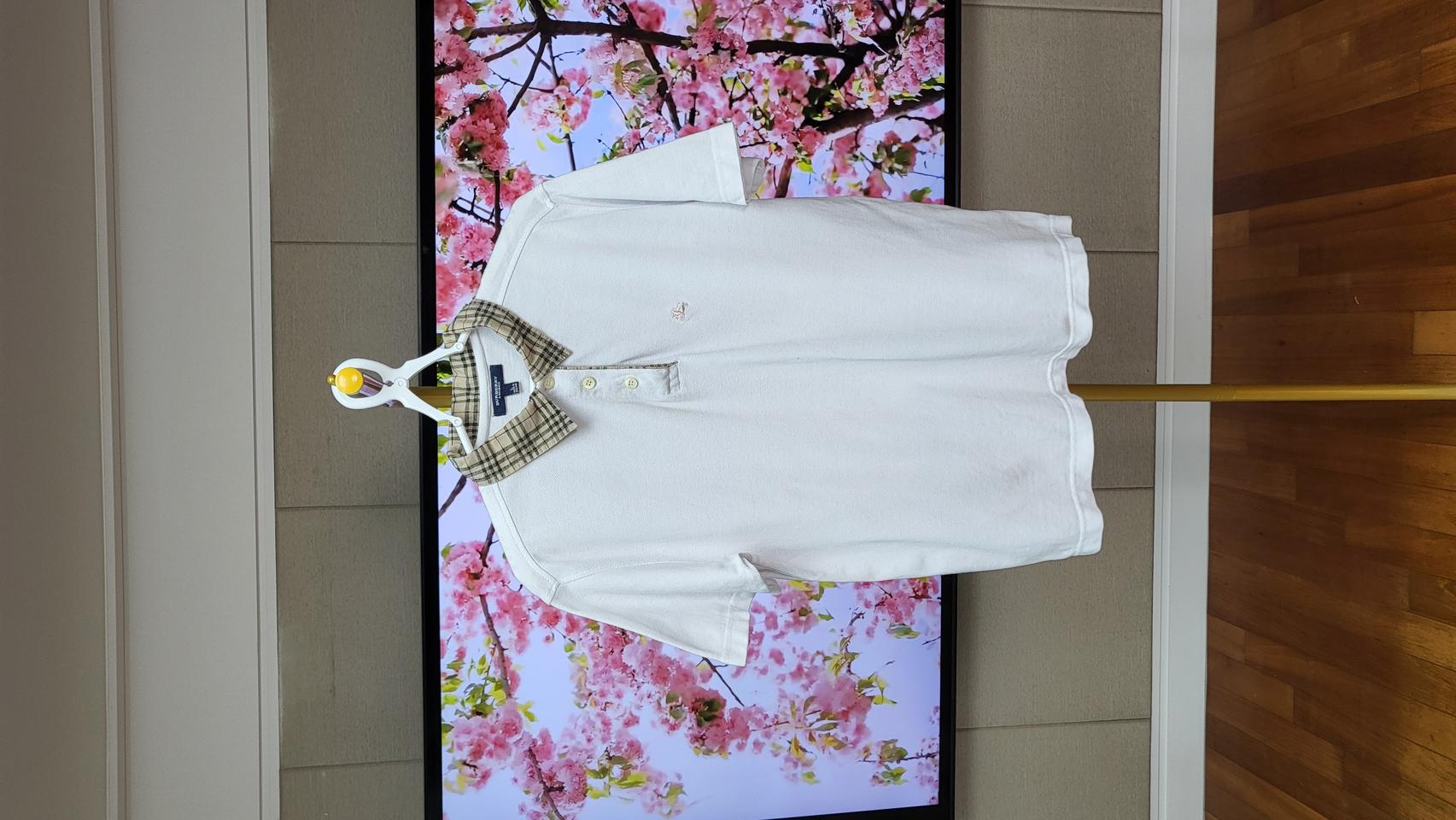 Burberry London 체크 카라 반팔 폴로셔츠 L사이즈