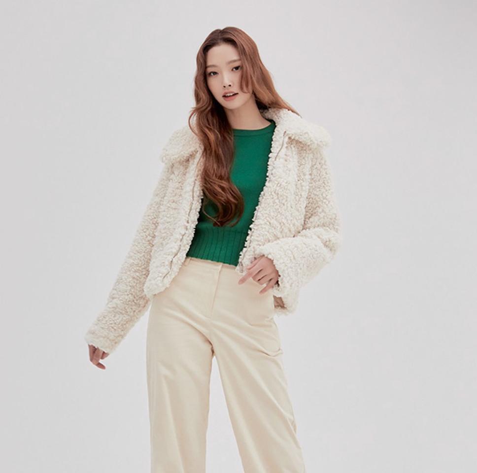 미쏘 양털 퍼자켓 베이지