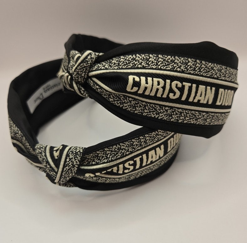 오블리크 디 로고  블랙 헤어밴드 머리띠